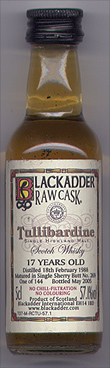 «Blackadder Raw Cask Tullibardine 17 years old 1988»